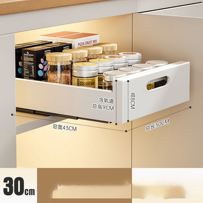 Multi-Purpose Pull-Out Kitchen Drawer Organizer – Sliding Storage Rack for Dishes, Spice Jars & Cabinets