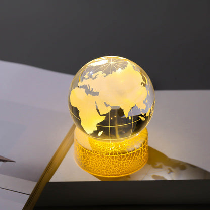 3D Inner Carved Crystal Ball Night Light – Creative Badminton Shuttlecock LED Lamp