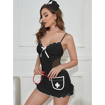 Women's White and Red Sexy Nurse Roleplay Costume