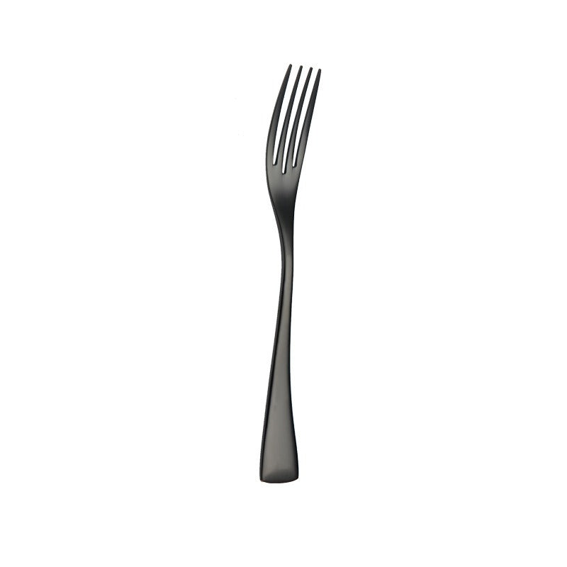 Luxury Titanium Black Stainless Steel Cutlery Set - Modern Western Knife, Fork, and Spoon Set