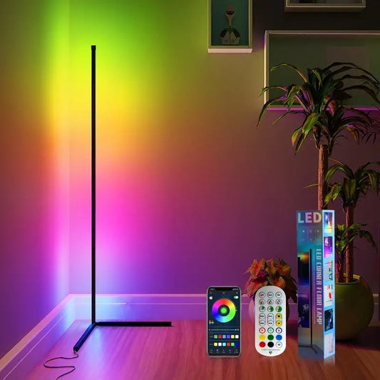 Modern Minimalist RGB Floor Lamp | Music Sync & Voice Control Mood Light
