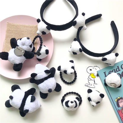 Cute Plush Panda Headband - Korean Style Soft Doll Hair Accessories for Girls