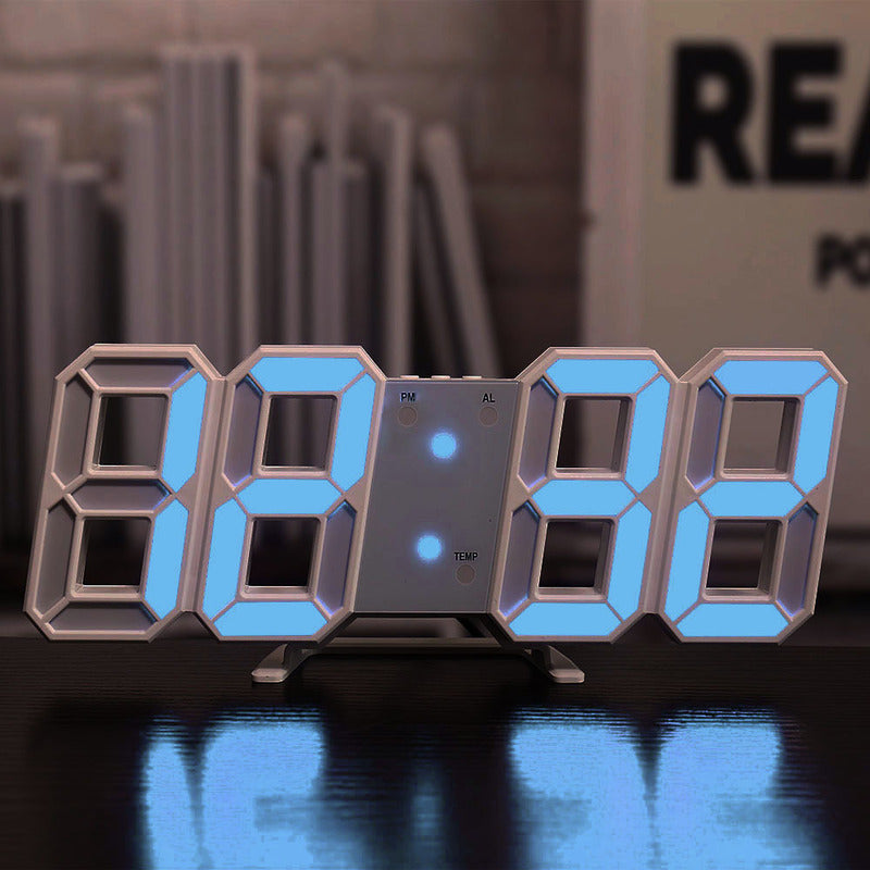 3D LED Digital Alarm Clock - Modern Wall & Desk Clock with Colorful Display