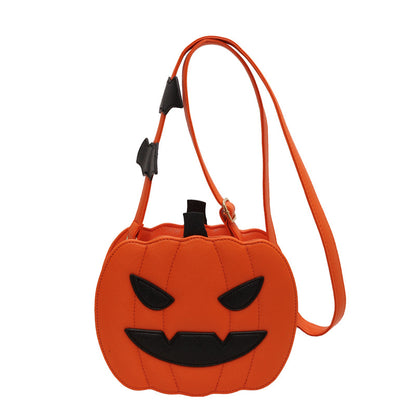 Halloween Funny Pumpkin Crossbody Shoulder Bag (Contrast Color)