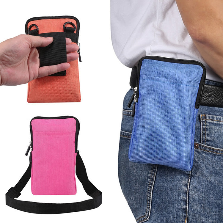 Multifunctional Portable Mini Phone Bag - Lightweight Fabric Waist Pouch & Crossbody for Outdoor Activities