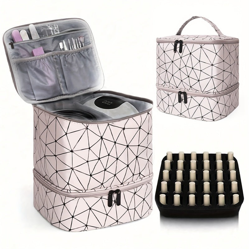 Professional Manicure Tools Case - 30-Compartment Nail Polish Storage Bag