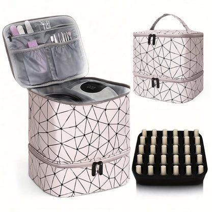 Professional Manicure Tools Case - 30-Compartment Nail Polish Storage Bag