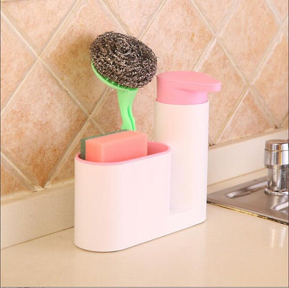 Multifunctional Kitchen Sink Caddy Organizer with Soap Dispenser Bottle