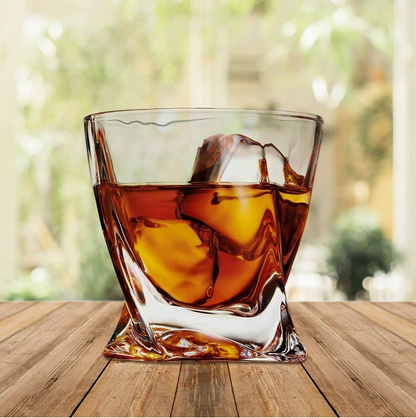Personalized Twisted Whiskey Glass - Custom Groomsmen & Wedding Gift