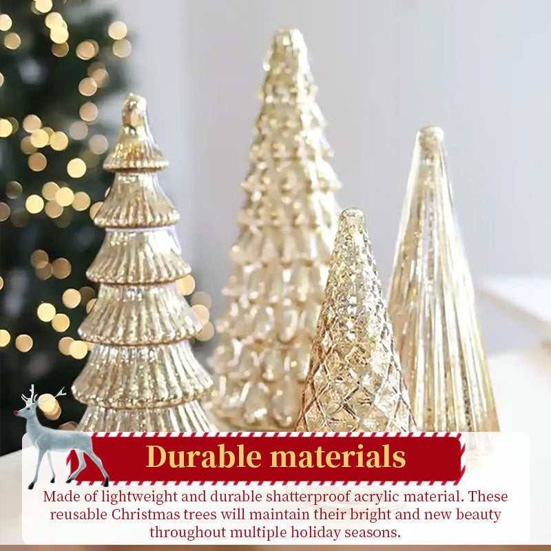 5-Piece 3D Printed Crystal Light-Up Trees with Upgraded LED Glow