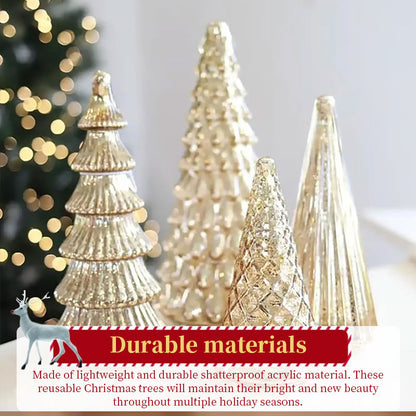 5-Piece 3D Printed Crystal Light-Up Trees with Upgraded LED Glow