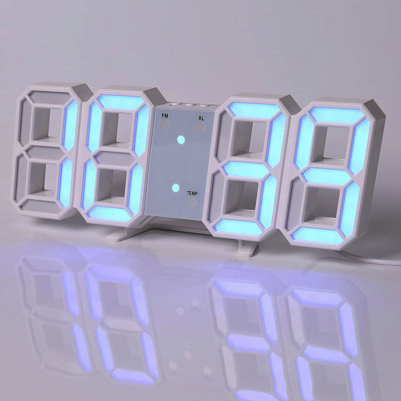 3D LED Digital Alarm Clock - Modern Wall & Desk Clock with Colorful Display