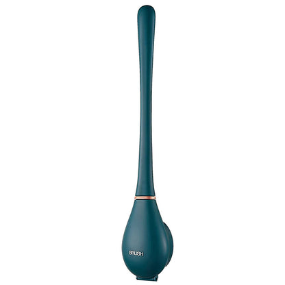 Wall-Mounted Silicone Toilet Brush with Quick-Drying Holder – Long Handle Soft Bristle Scrubber for Deep Cleaning