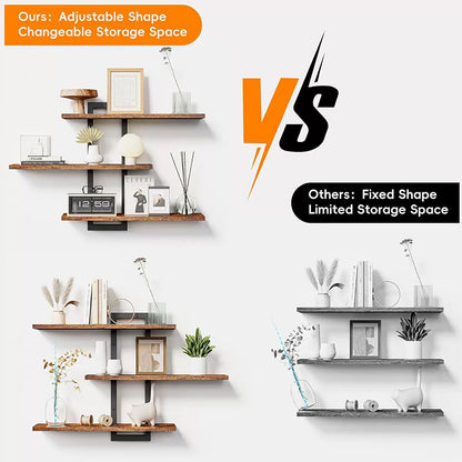 3-Tier Modern Wooden Wall Shelf for Kitchen, Bathroom & Living Room