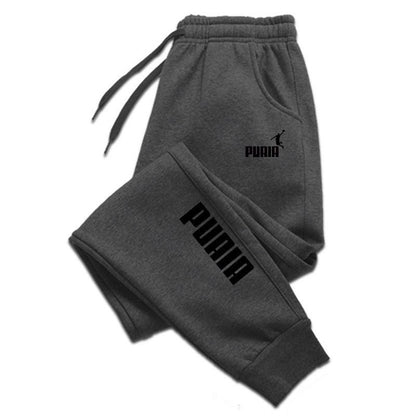 Unisex Cotton Casual Long Sweatpants for Autumn and Winter Sports