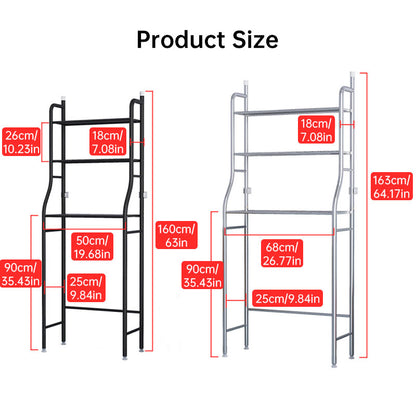 Modern Metal Bathroom Shelf - Multifunctional Overhead Toilet Storage with Hooks