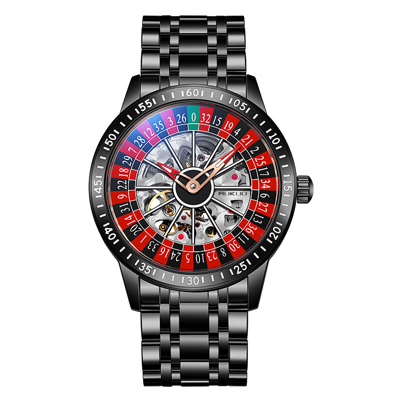 Luxury Gamble Plate Mechanical Men's Watch - Waterproof Luminous Trendy Sports Watch