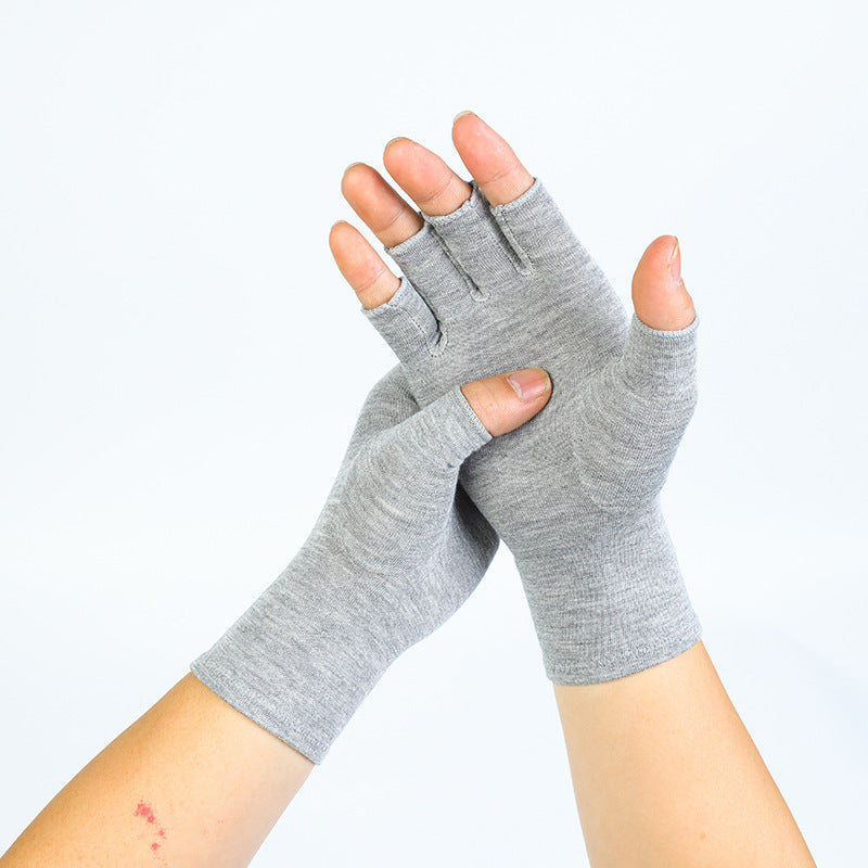 Bamboo Charcoal Fiber Compression Gloves - Joint Support & Pain Relief Half Finger Gloves