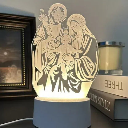 Creative 3D Acrylic Night Light – Warm Atmosphere Bedside Lamp & Elegant Desktop Decor for Bedroom