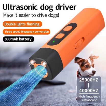 Ultrasonic Dog Repellent & Trainer - Rechargeable Anti-Barking Device with LED Flashlight
