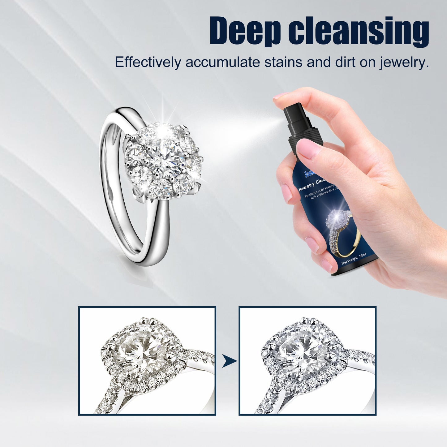 Instant Jewelry Cleaner Spray - Fast Shine & Deep Cleaning for Gold, Silver & Diamonds