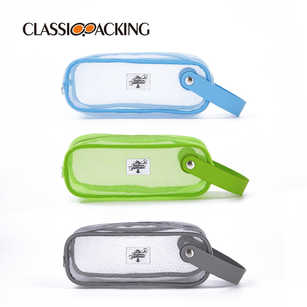 Portable Stationery Bag Student Mesh Transparent Pencil Case