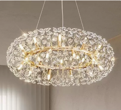 Modern Luxury Dandelion Crystal Pendant Light for Living Room