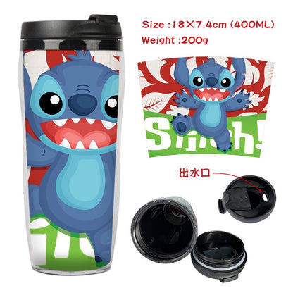 Cute Stitch Cartoon Double-Layer Insulated Travel Mug - 400ml