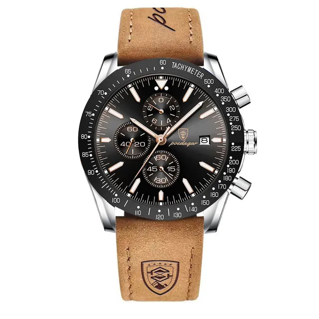 Multi-Functional Blue Dial Men's Business Watch - Premium Sports Watch with Silicone Strap