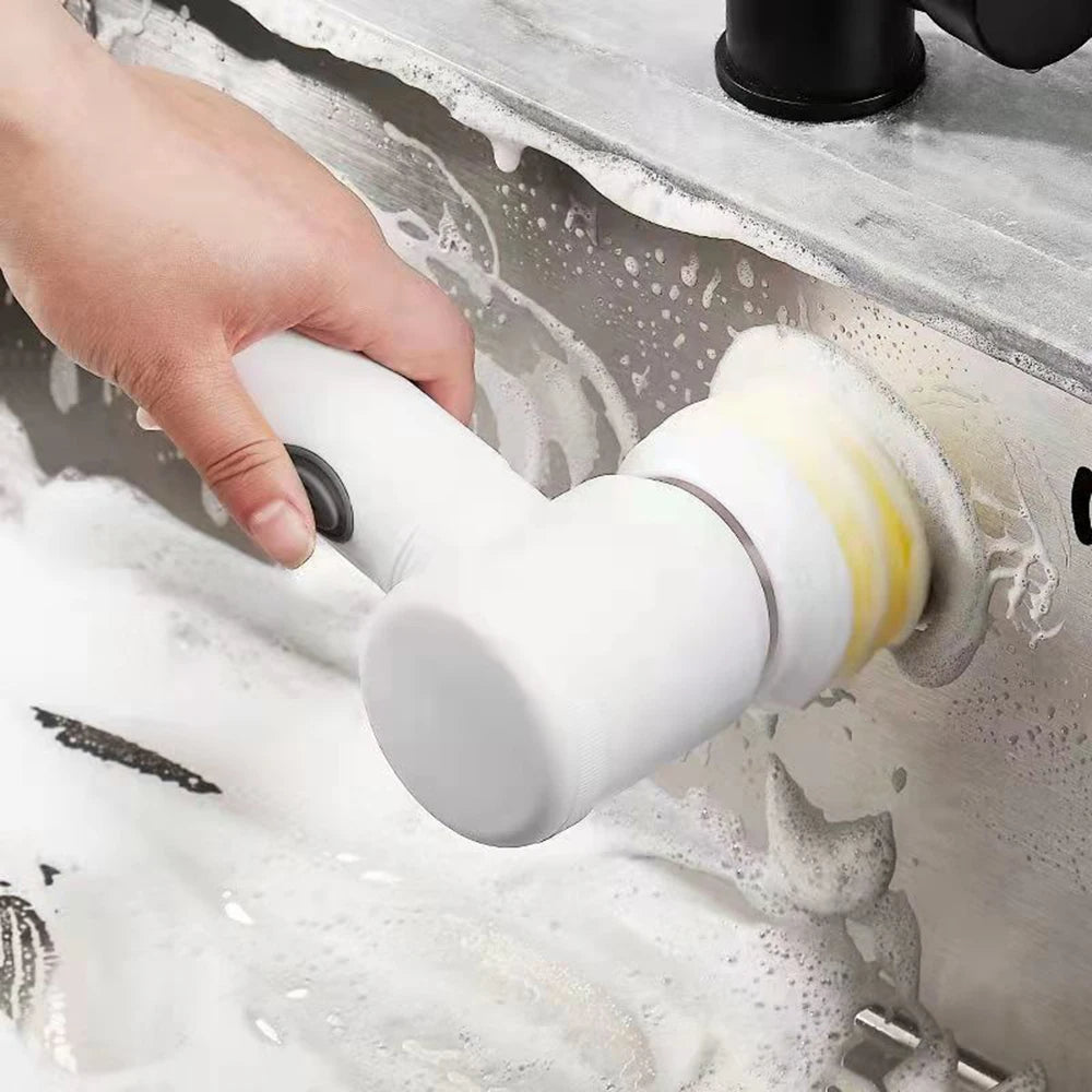 5-in-1 Handheld Electric Cleaning Brush - USB Rechargeable Power Scrubber