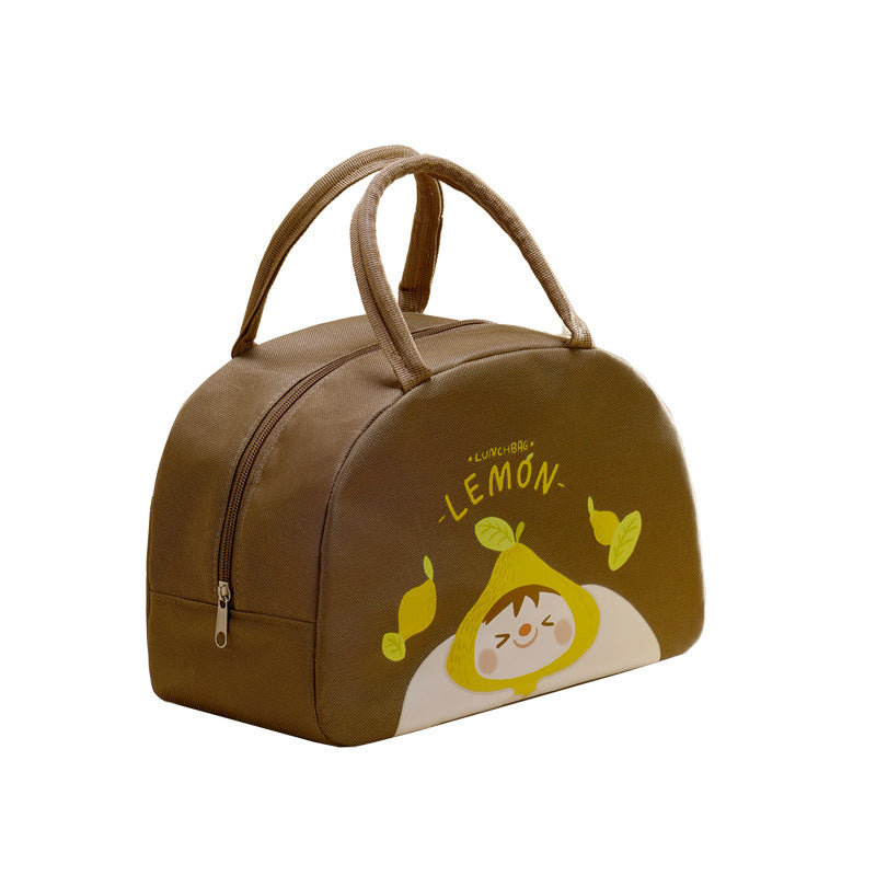 Cute Cartoon Thick Lunch Bag - Portable Large Capacity Insulated Oxford Cloth Lunch Box