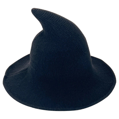 Knitted Pointed Top Witch Hat | Wide Brim Halloween Party