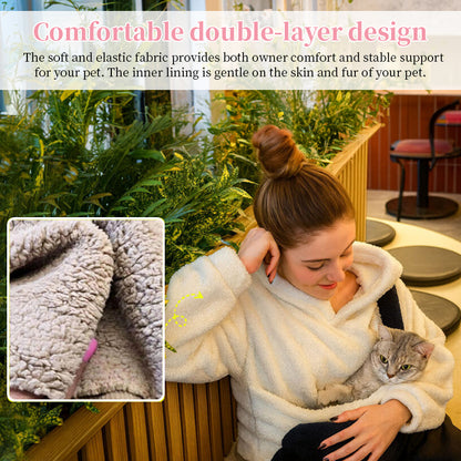 Pet Carrier Hoodie - Unisex Hands-Free Dog & Cat Carry Sweatshirt