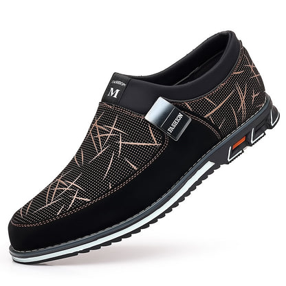 Trendy Color-Blocked Geometric Pattern Casual Shoes for Men