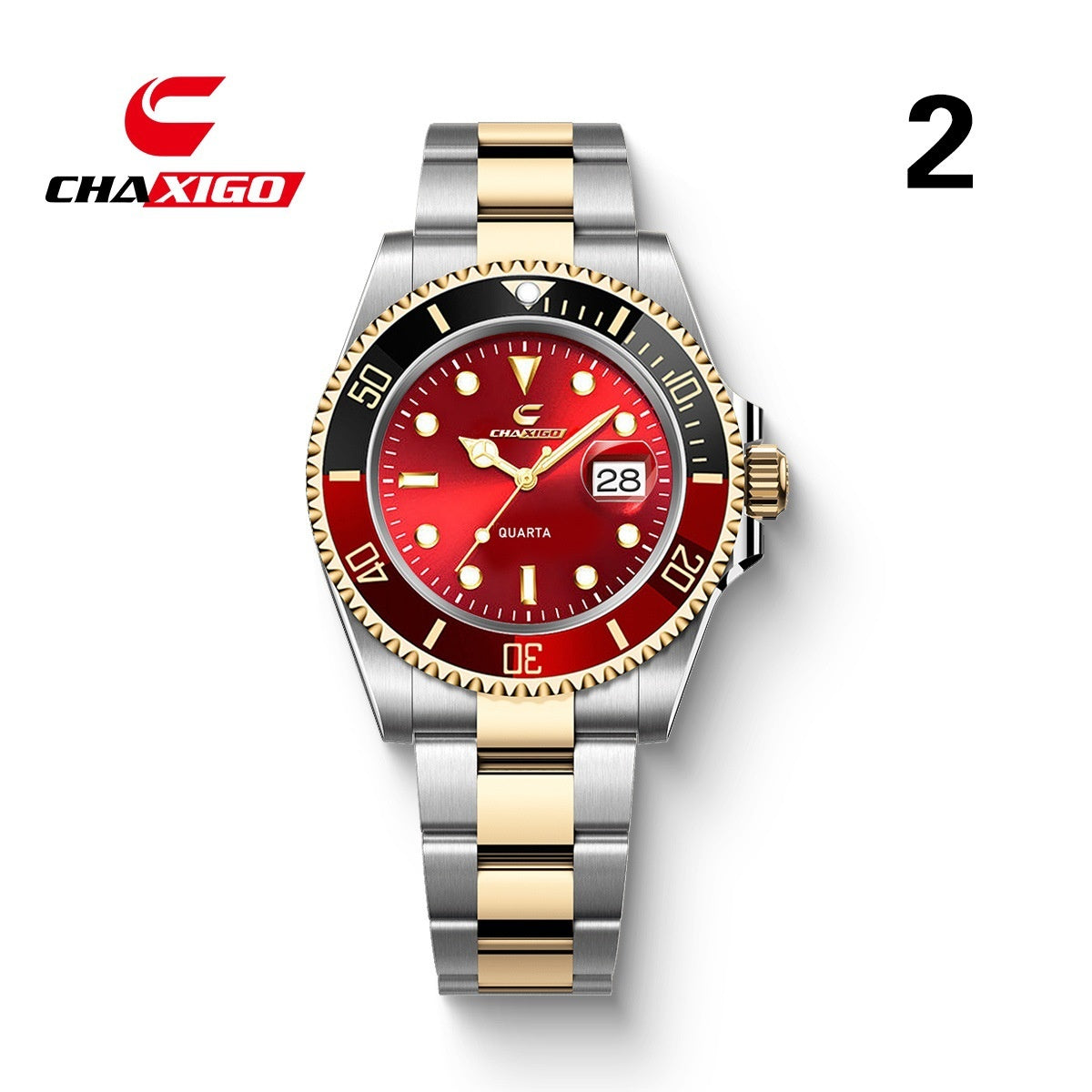 CHAXIGO Luxury Men's Quartz Watch - Submariner Style Waterproof Alloy Wristwatch