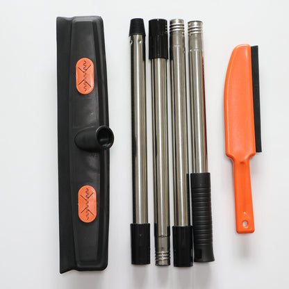 Multi-Surface Rubber Bristle Sweeper with Long Handle | Pet Fur Cleaning Tool