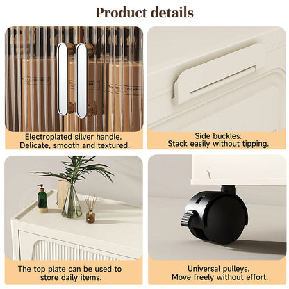 Multi-Tier Folding Storage Cabinet with Wheels | Stackable Wardrobe Organizer