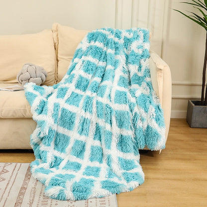 Colorful Rainbow Tie-Dye Plush Blanket – Ultra Soft Nordic Style Fuzzy Throw for Sofa, Office & Nap Time
