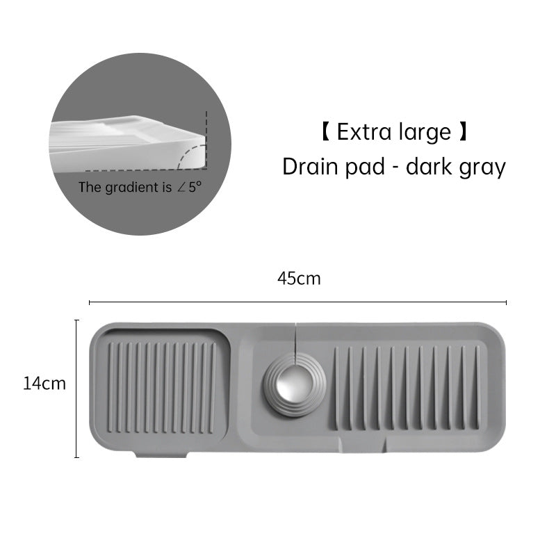 Silicone Faucet Drain Pad - Anti-Splash Kitchen Countertop Sink Mat