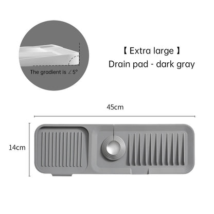 Silicone Faucet Drain Pad - Anti-Splash Kitchen Countertop Sink Mat