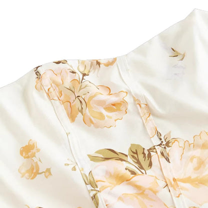 Elegant Sleeveless Floral Printed Dress - Vintage A-Line Midi Dress