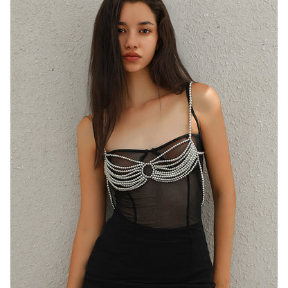 Minimalist Gold Tone Corset Body Chain - Butterfly Festival & Party Harness Jewelry