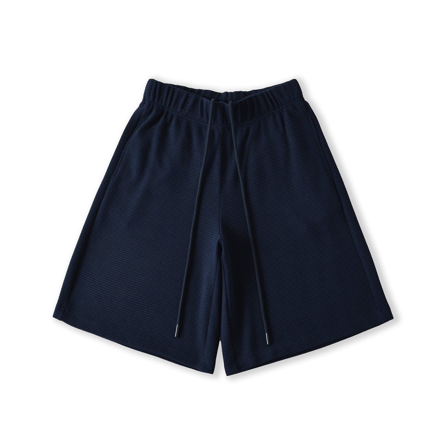 Casual Waffle Knit Shorts with Drawstring Elastic Waist