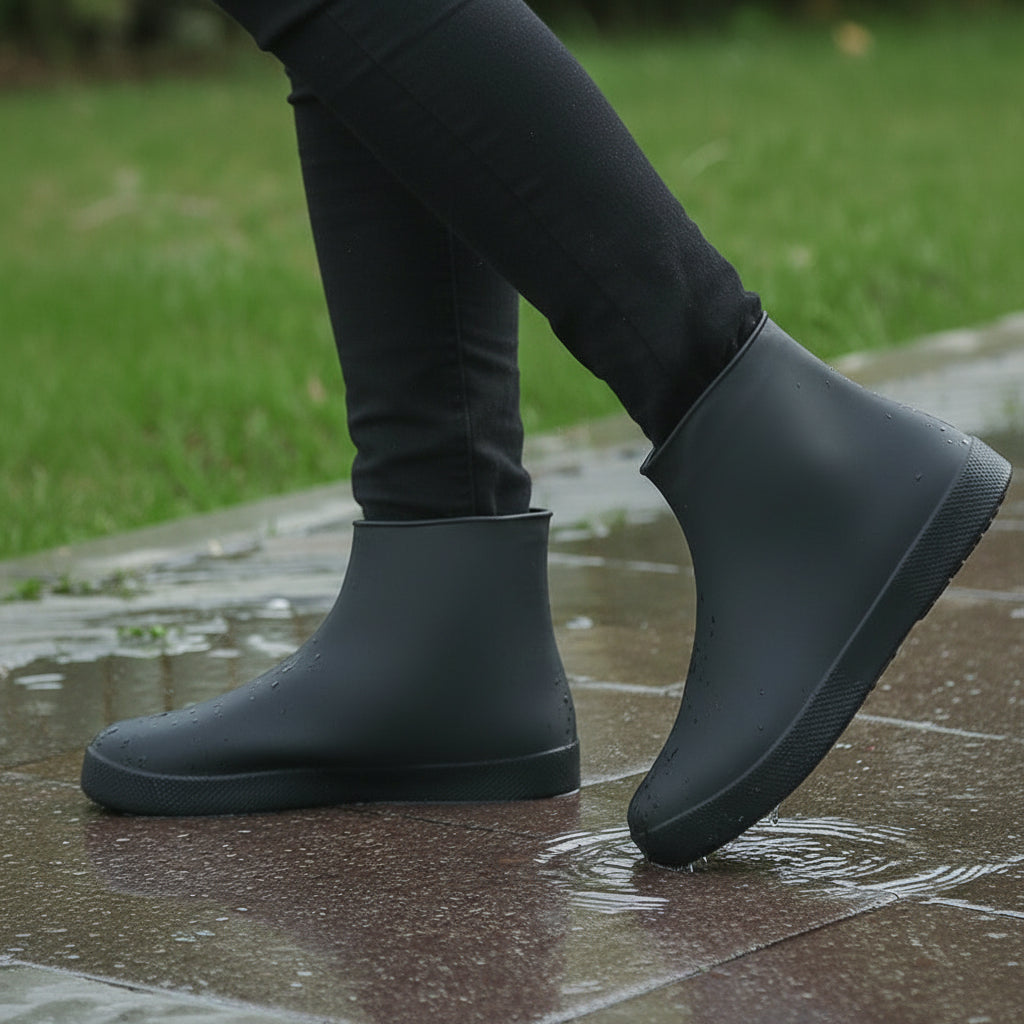 Reusable Anti-Slip Waterproof Silicone Rubber Rain Shoe Covers (Outdoor)