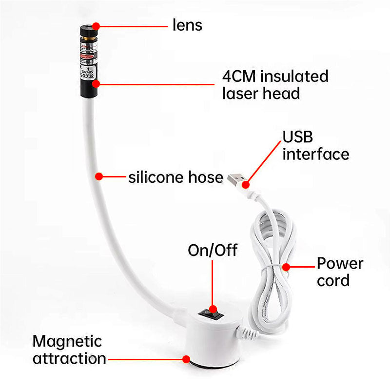 Magnetic Sewing Machine Laser Guide Light - Red Cross & Straight Line Projector