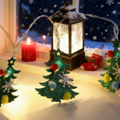 Creative Christmas Tree LED String Lights - Non-Woven Holiday Decor