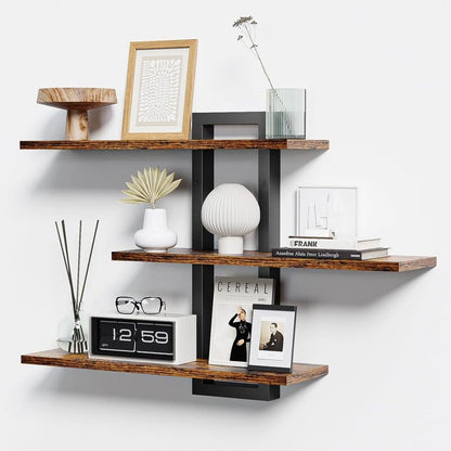 3-Tier Modern Wooden Wall Shelf for Kitchen, Bathroom & Living Room