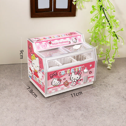Miniature Fridge Magnet Toy - Dollhouse Ice Cream Cabinet Simulation Model