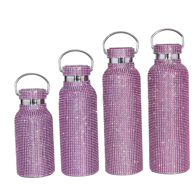Elegant Bling Jewelry Water Bottle | Vacuum Insulated Flask for Coffee & Tea | Stylish Gift for Her