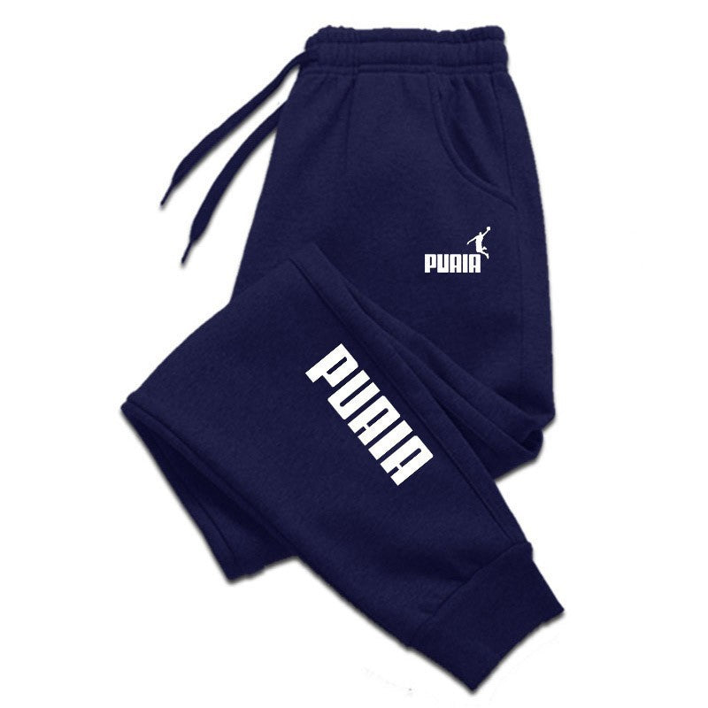 Unisex Cotton Casual Long Sweatpants for Autumn and Winter Sports